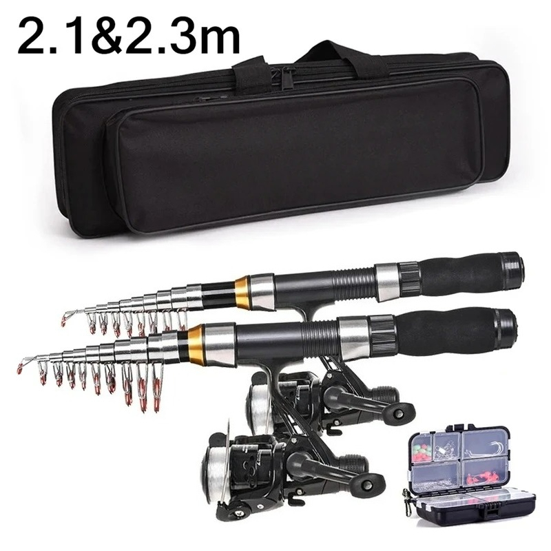 Fishing Rod Carbon Fiber - BRAVMAK 2.1/2.3 mTelescopique canne à pêche