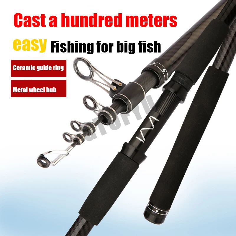 Canne à pêche télescopique en  - Fishing Rod Surf avis et prix